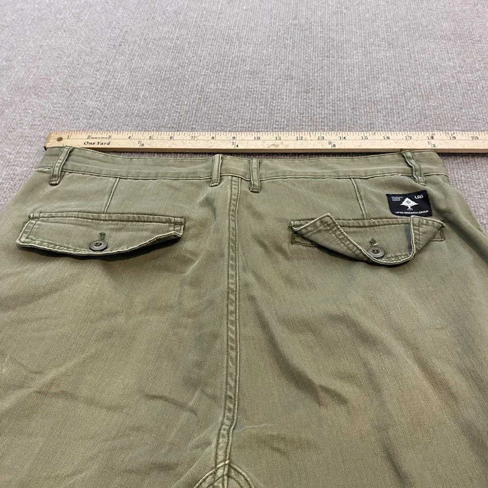 Lifted‎ Research Group Pants Mens 36x30 Green Cargo Ankle Zip Herringbone Grunge